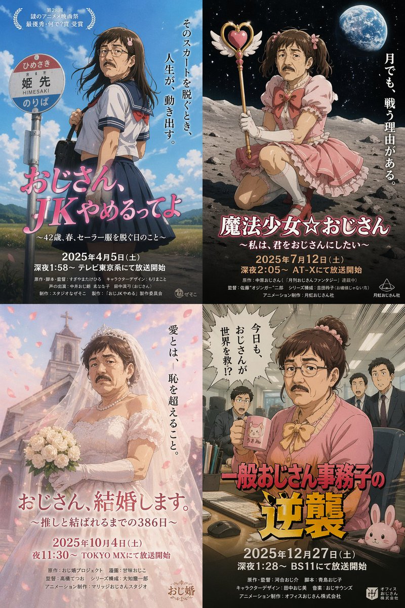 荒诞超现实女装大叔海报 output image 1