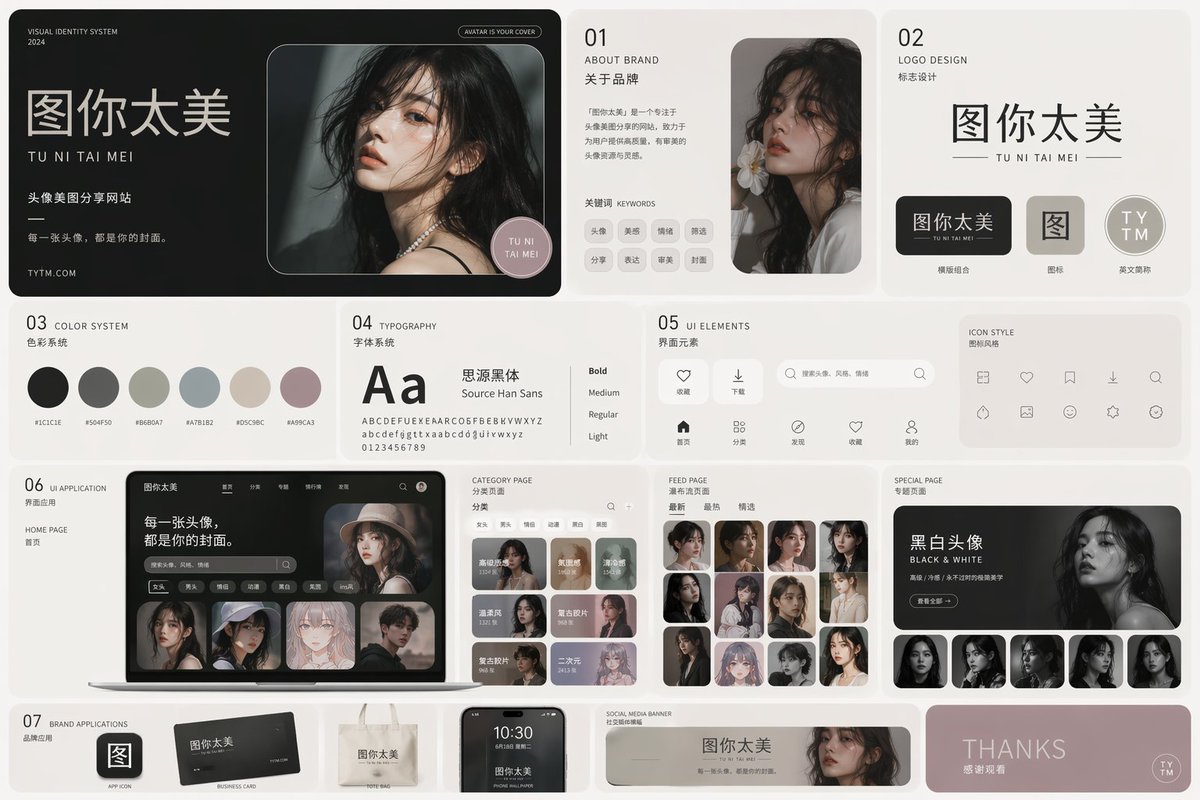 暗黑极简头像网站视觉设计 output image 1
