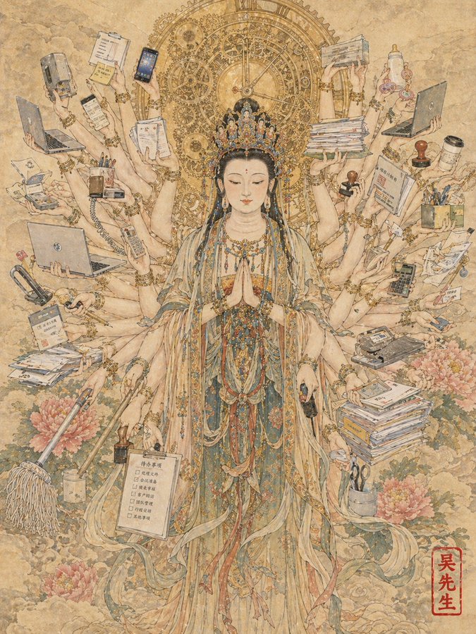 千手观音化身打工人 output image 1