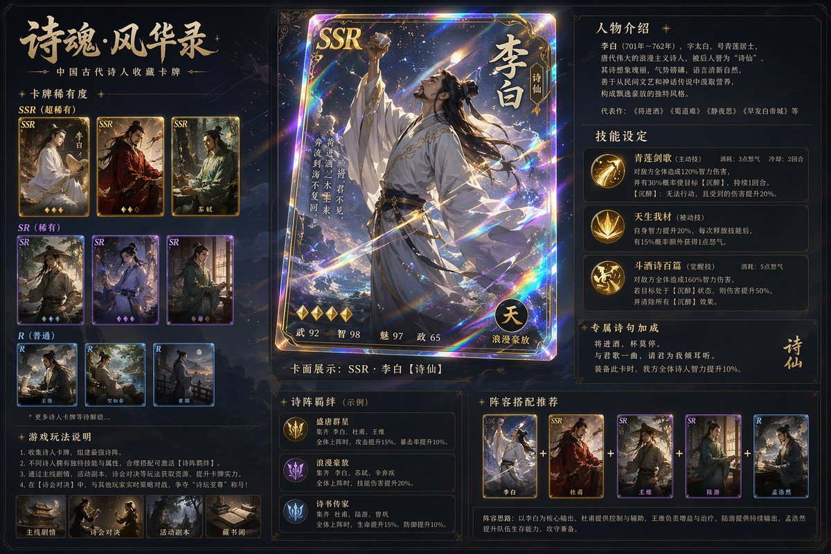 古风诗人镭射典藏卡牌 output image 1