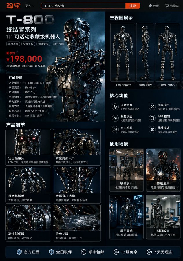终结者机器人淘宝详情页 output image 1