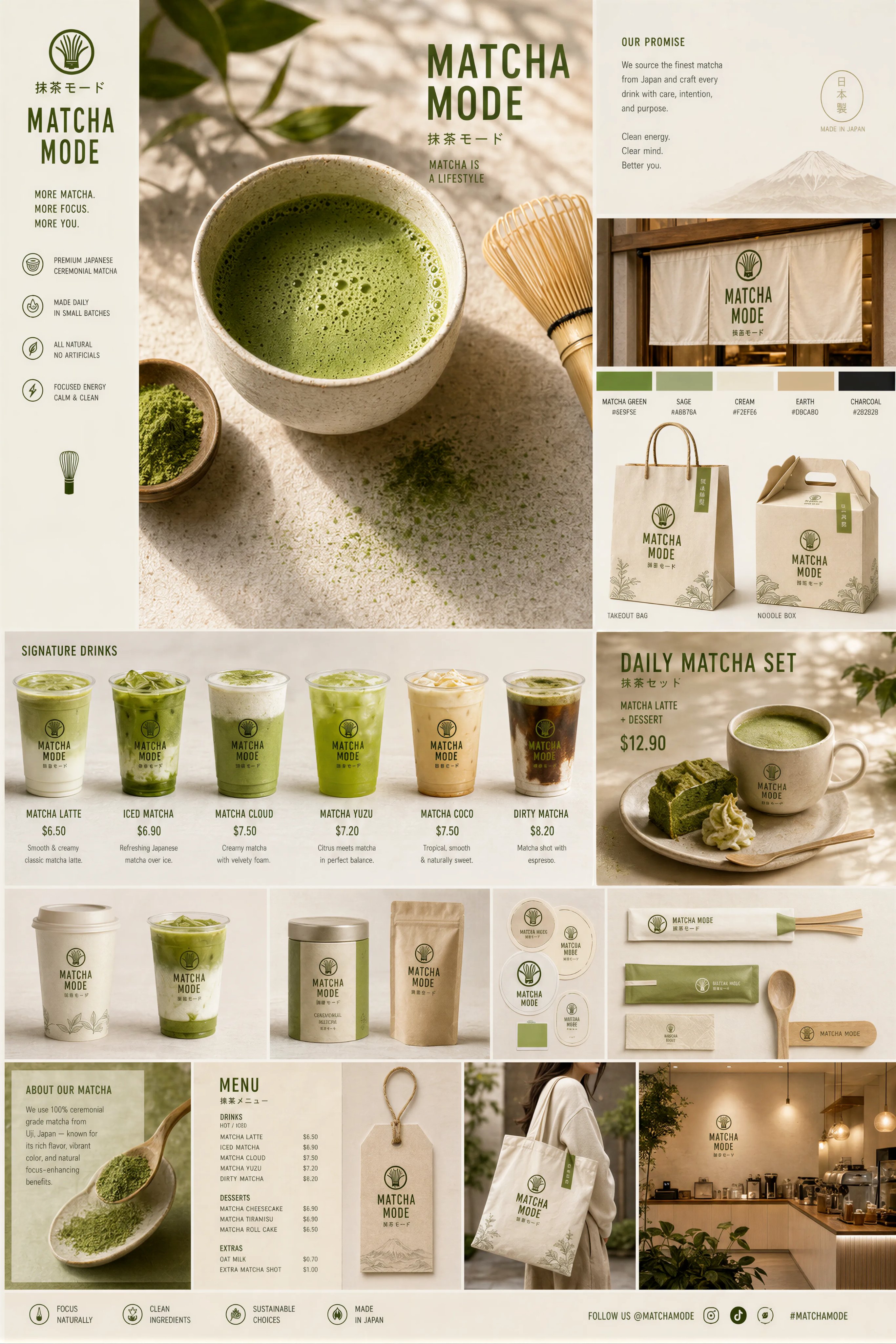 抹茶品牌触点系统视觉板 output image 1