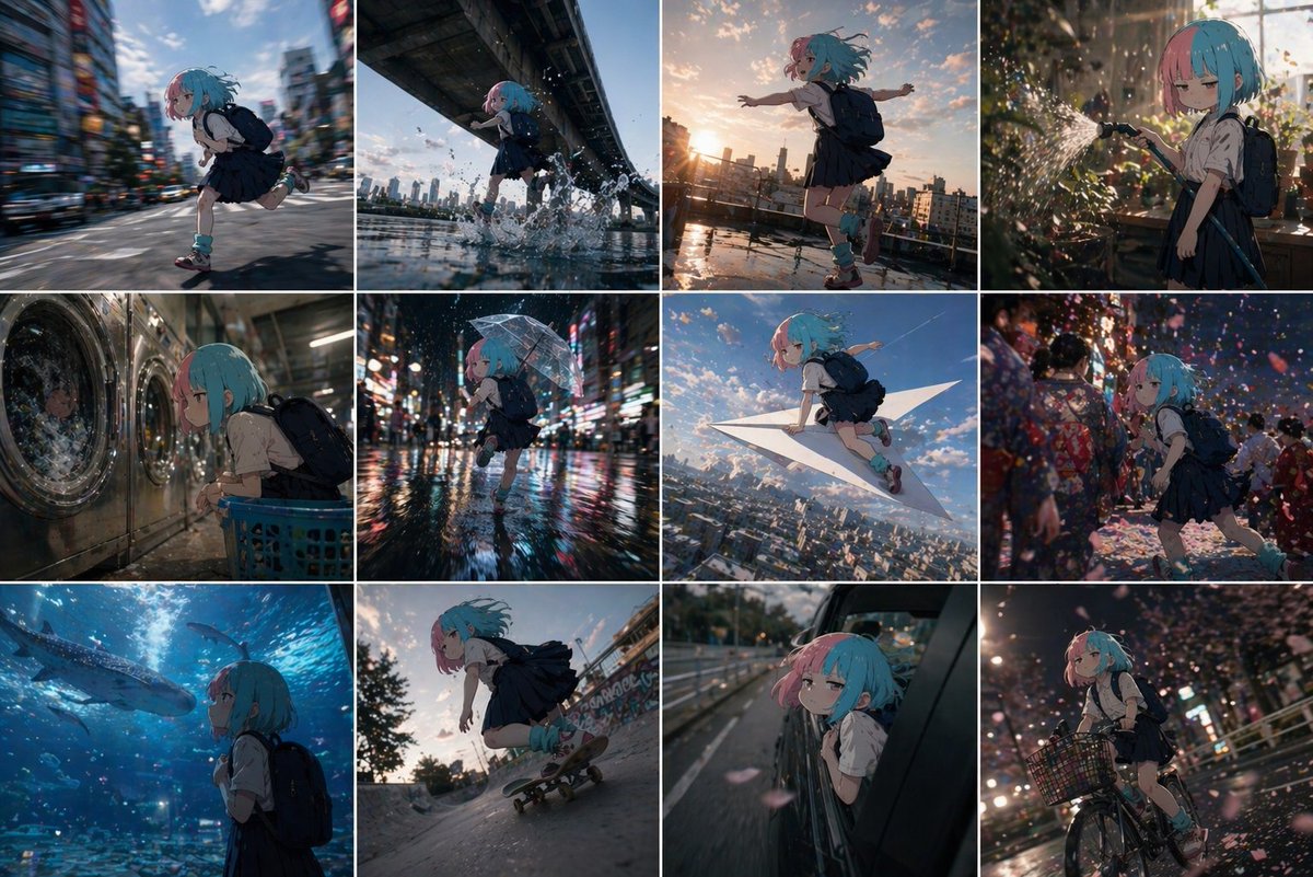 2D Anime Character Grid output image 1