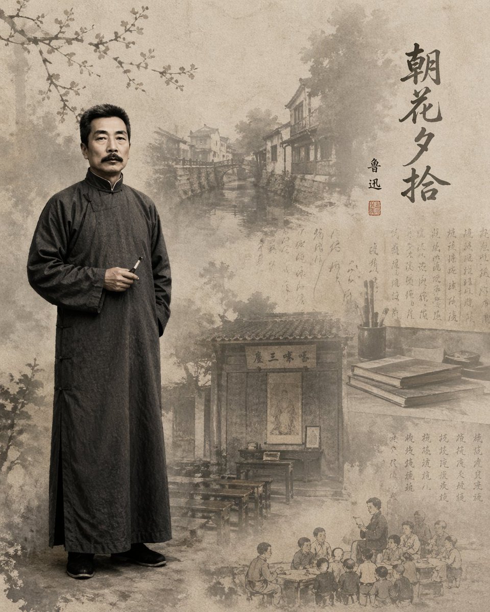 Lu Xun Dawn Blossoms Illustration output image 1