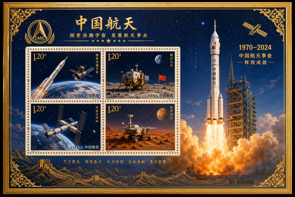 Chinese Space Stamp Sheet output image 1