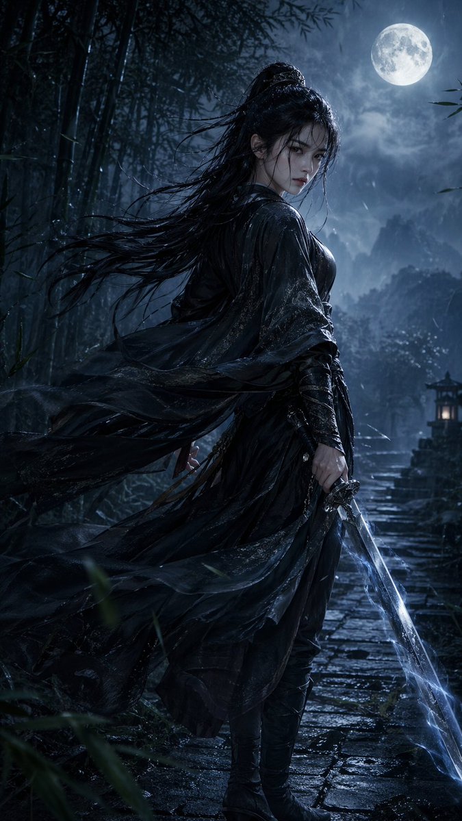 Wuxia Heroine Vertical Portrait output image 1