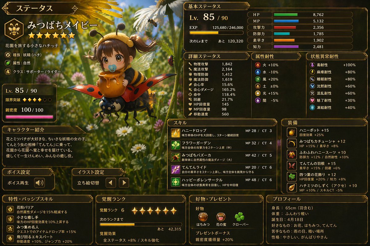 Japanese RPG Status Screen output image 1