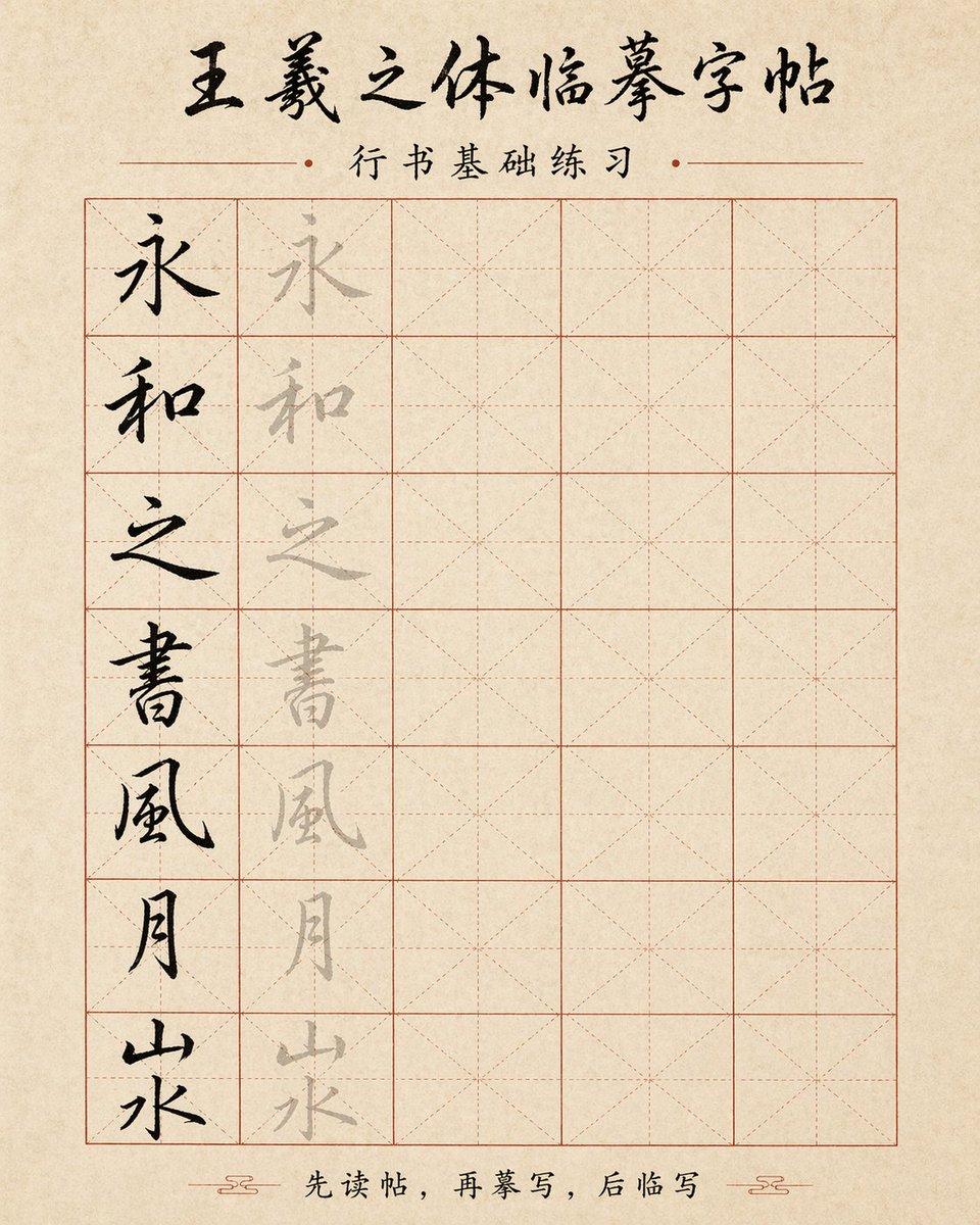Calligraphy Copybook Sheet output image 1